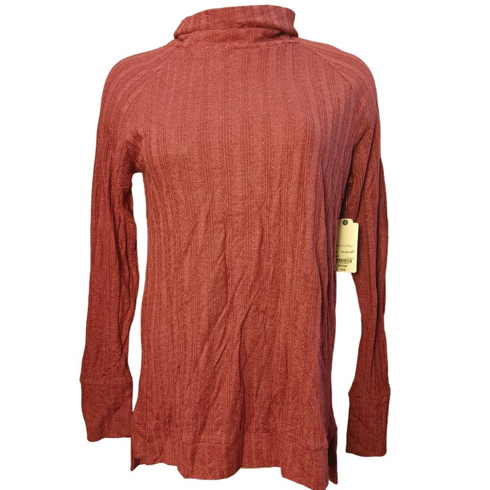 St. John's Bay Women's Red Long Sleeve Mock Neck Top Medium